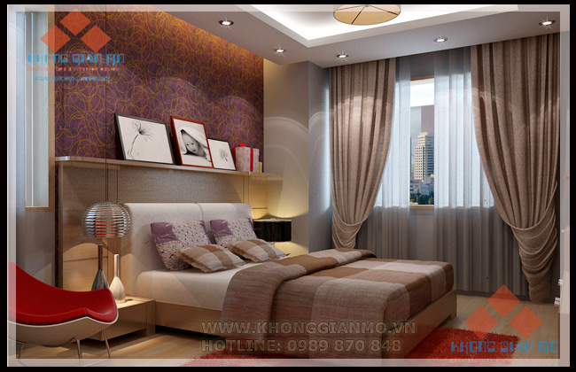 Thiết kế nội thất chung cư Lanmak - Lê Đức Thọ - Phòng ngủ 02